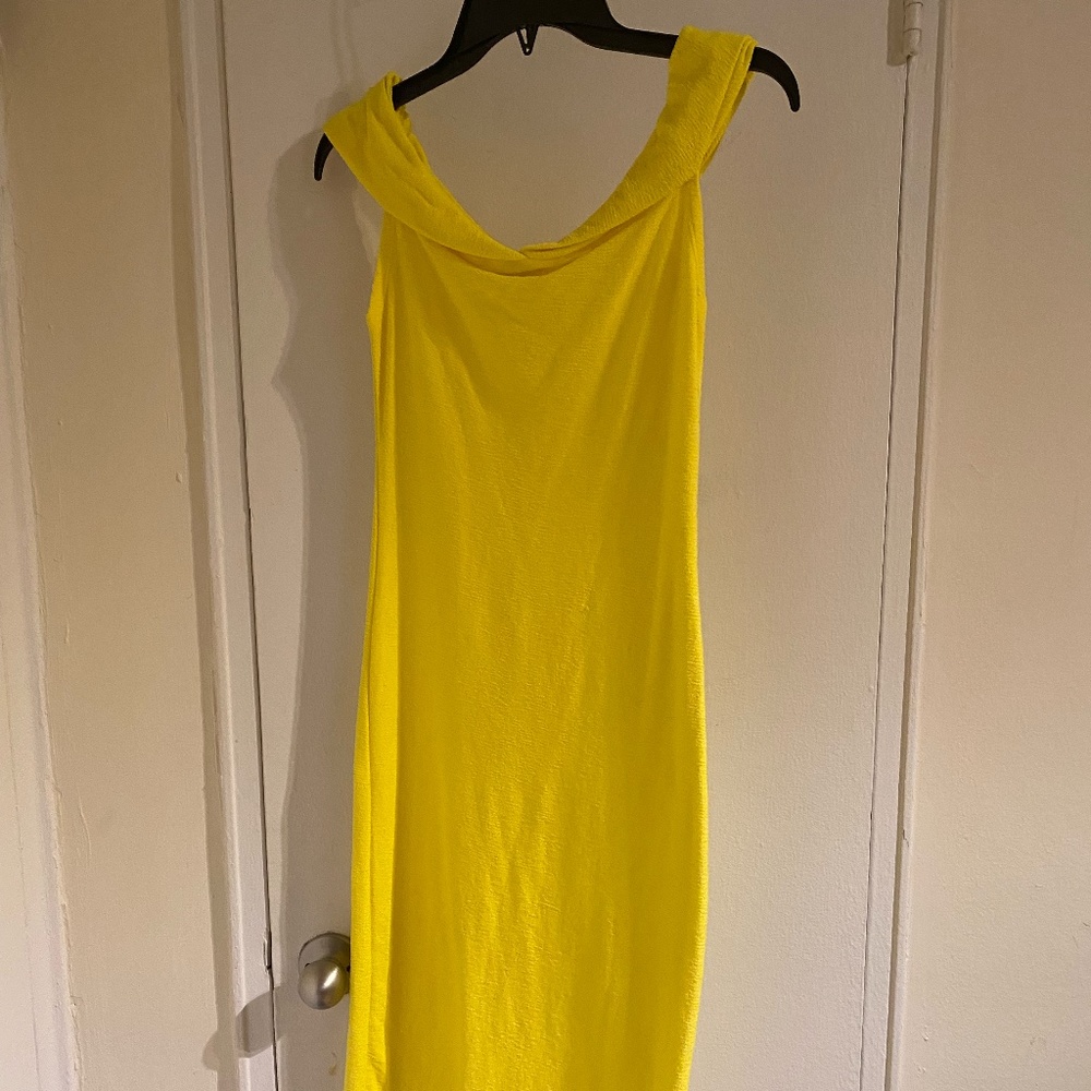 Zara Trafaluc S/S18 Bright Yellow Off the Shoulder Dress Size Small/Med